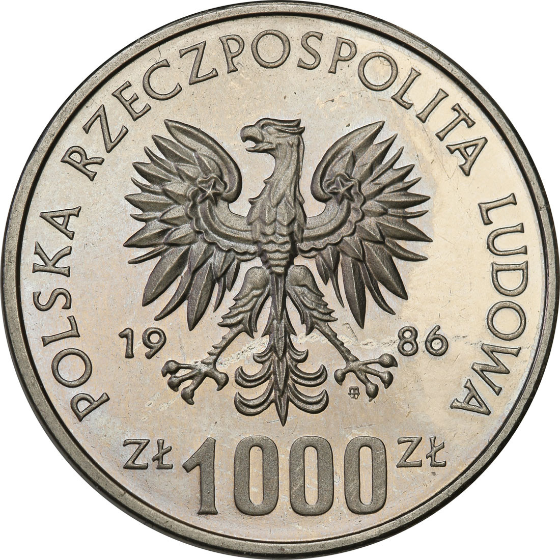 PRL. PRÓBA Nikiel 1000 złotych 1986 Władysław Łokietek